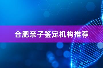 合肥亲子鉴定机构推荐