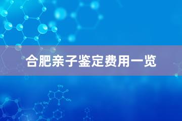 合肥亲子鉴定费用一览