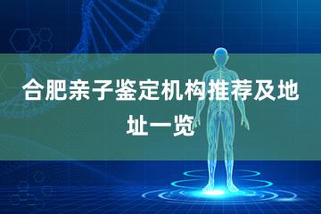 合肥亲子鉴定机构推荐及地址一览