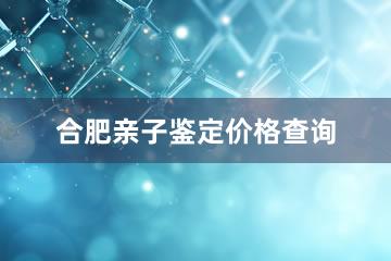 合肥亲子鉴定价格查询