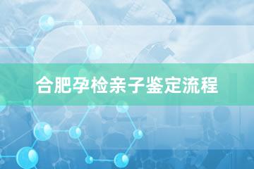 合肥孕检亲子鉴定流程